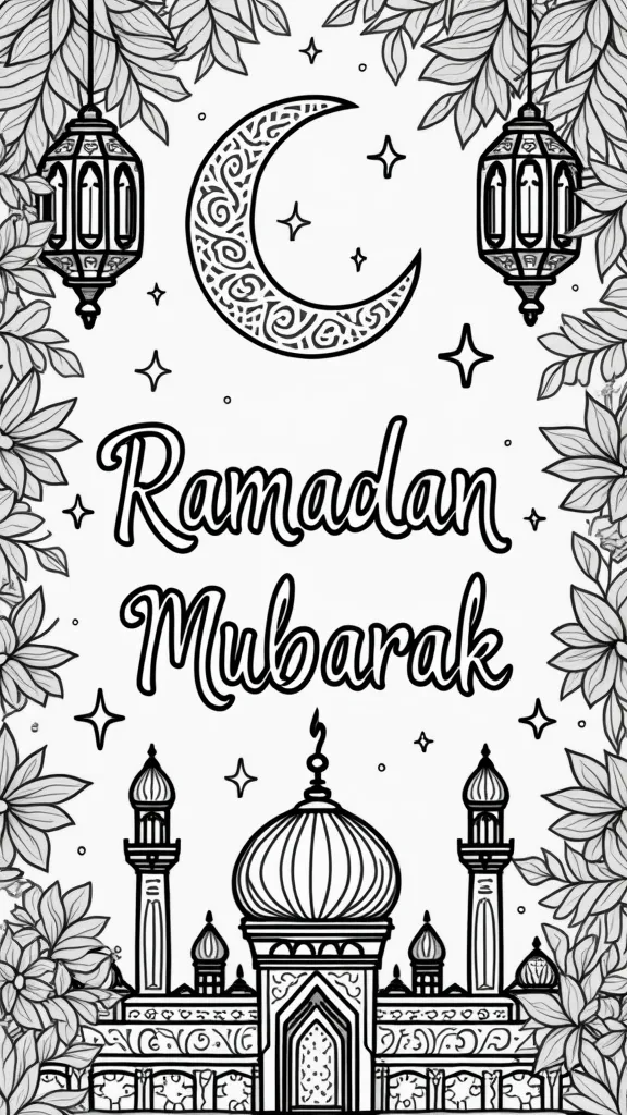 coloriage du Ramadan Mubarak